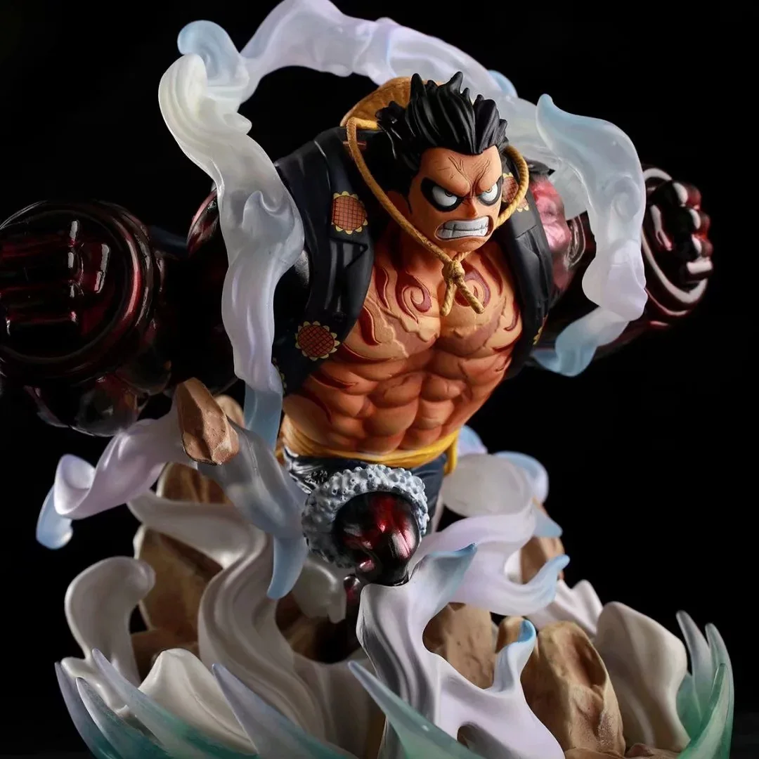 

Anime One Piece Iron Fist Luffy Fourth Gear Luffy Double Fist Luffy Fighting Scene Statue Boxed Figure Doll Toys For Children