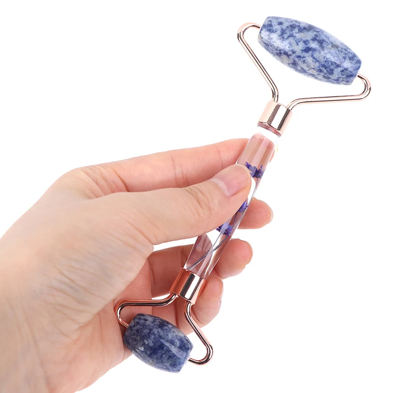 1 шт. Натурального Розового Кварца лица нефрита каменный ролик Красота