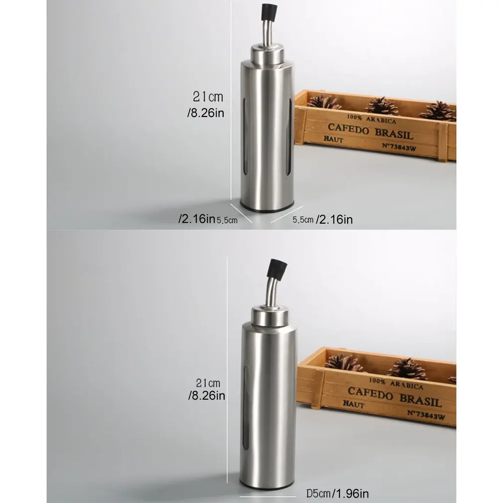 

Stainless Steel 200ML Cooking Seasoning Bottle Dispenser set Oil Vinegar Sauce Storage Bottle Kitchen Tools