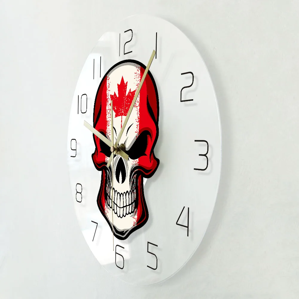 Настенные часы с канадским черепом Современный Настенный декор в стиле милитари