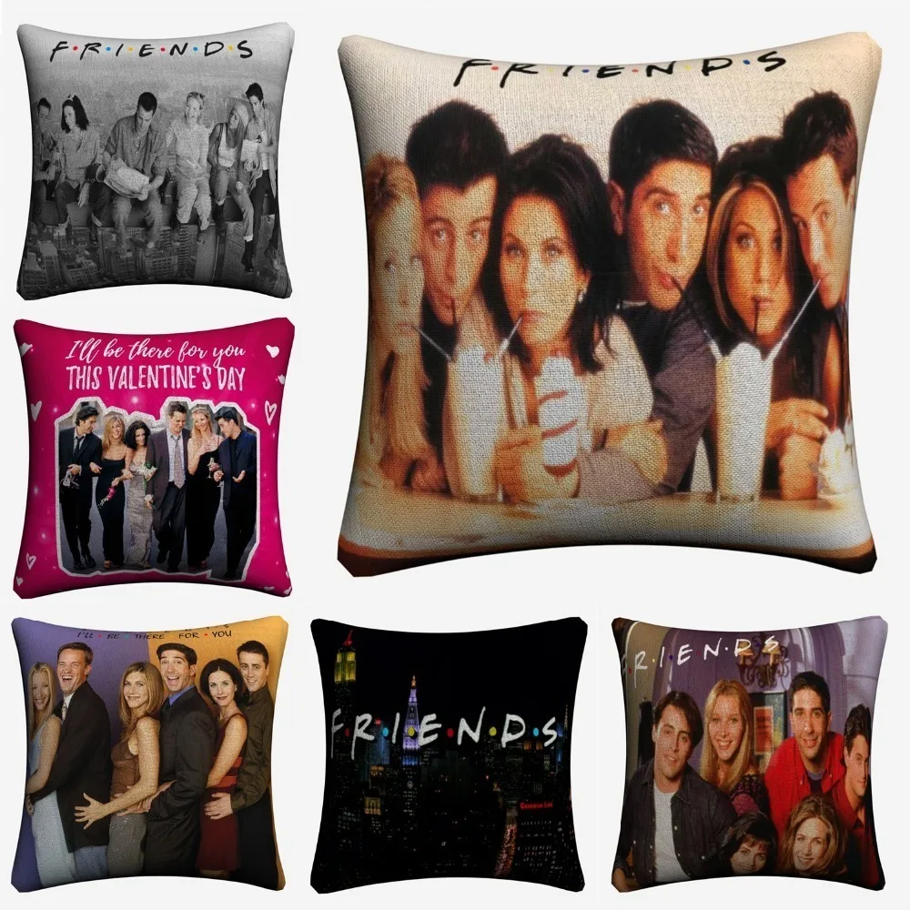 Друзей ТВ серия классические фигурки хлопок Декоративная Подушка Лен крышка