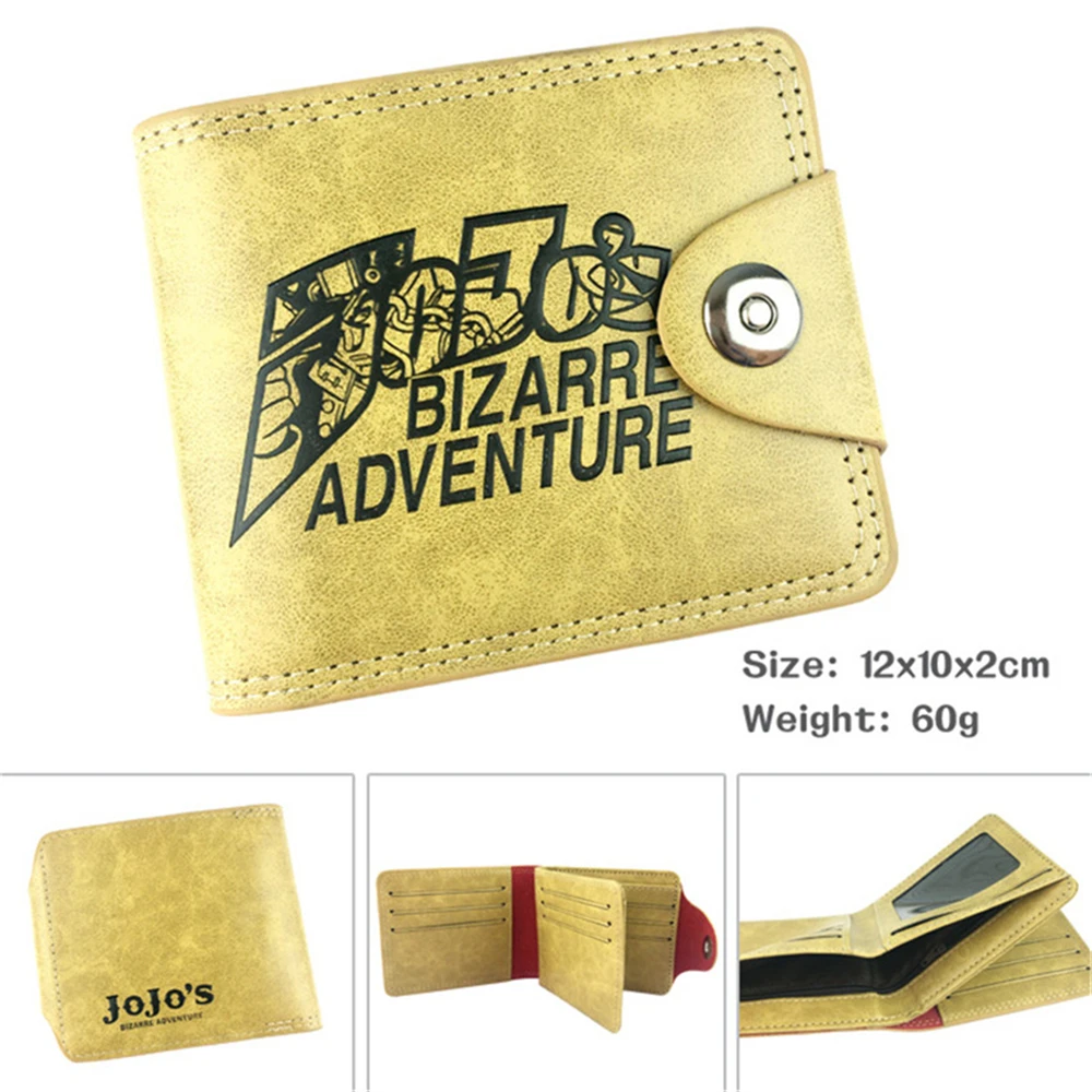 

JoJo's Bizarre Adventure Hidden Discount PU Wallet Men's Leather Bifold Coin Photo Credit Cards Holder Note Compartment Purses