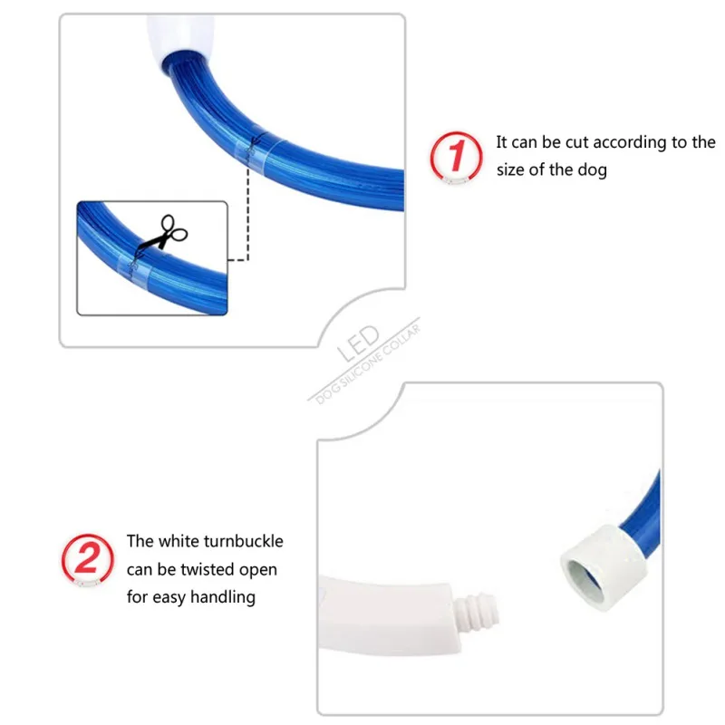 Домашние питомцы собаки кошки светодиодный светильник ошейники для собак