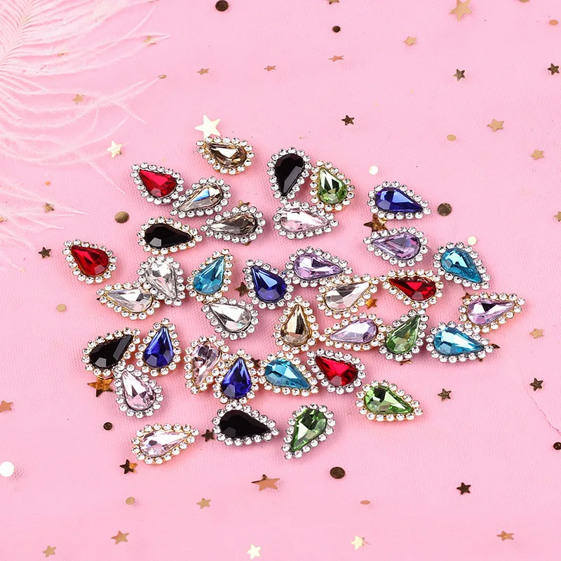 Стеклянные капли воды ZOTOONE золотистые/белые дна зернистость стразы сделай сам