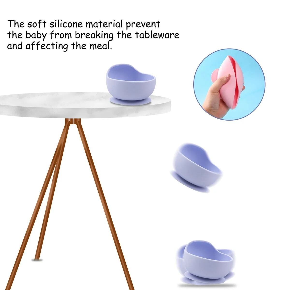 

1set Silicone Baby Feeding Bowl Tableware Waterproof Spoon Non-Slip Crockery BPA Free Silicone Dishes for Baby Bowl Baby Plate