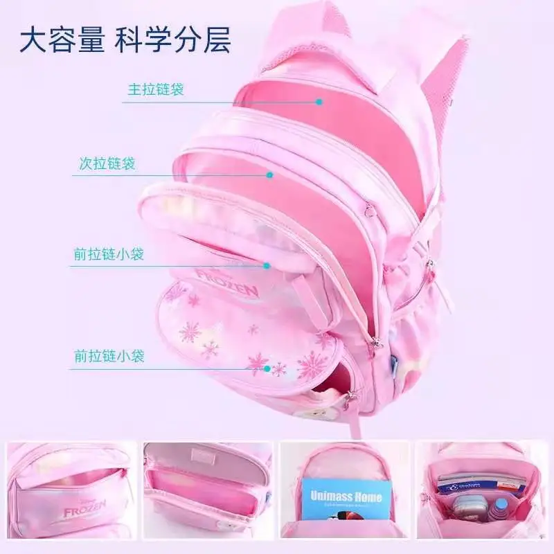 Disney Frozen School Bags For Girls Elsa Anna Olaf Primary Student Shoulder Orthopedic Backpack Large Capacity Teenage Gifts