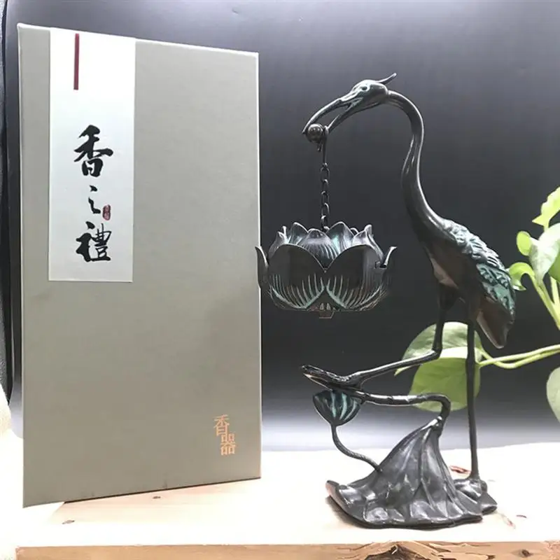 

1Pc Alloy Crane Shape Craft Exquisite Incense Holder Burner Home Adornment