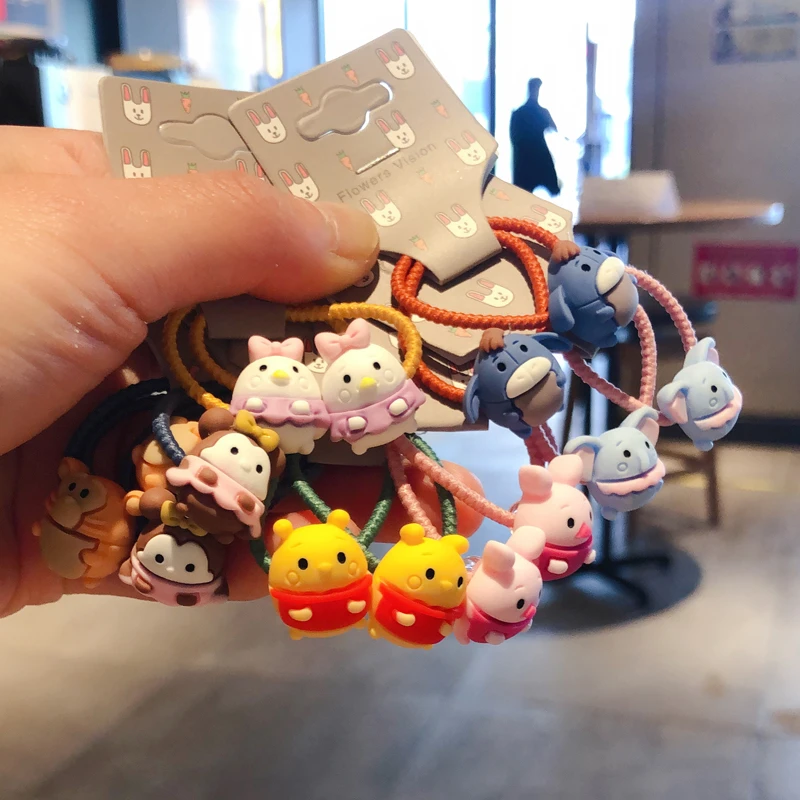 

2PCS New Cute Cartoon Little Elephant Princess Headwear Kids Elastic Hair Bands Children Ropes Girls Accessories Baby Headdress