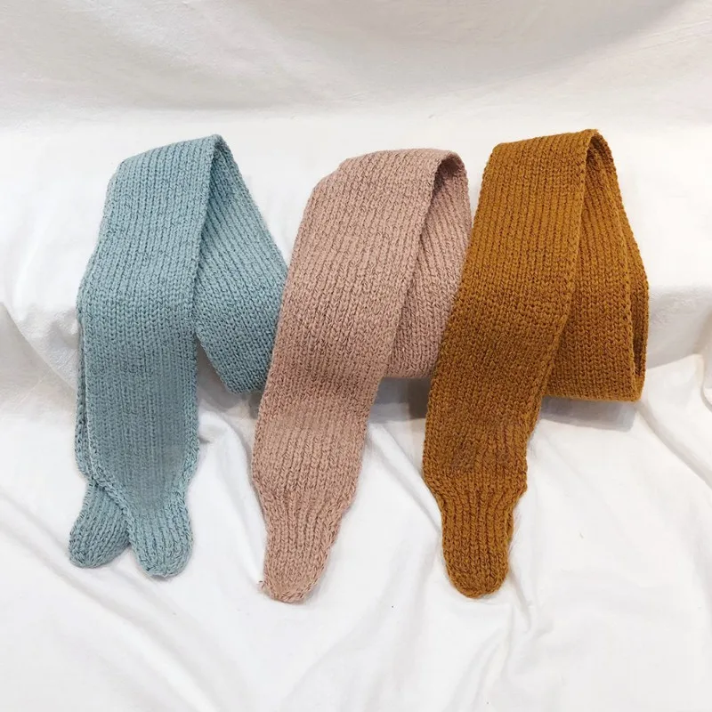 Детский шарф для маленьких мальчиков и девочек новая однотонная шерстяная