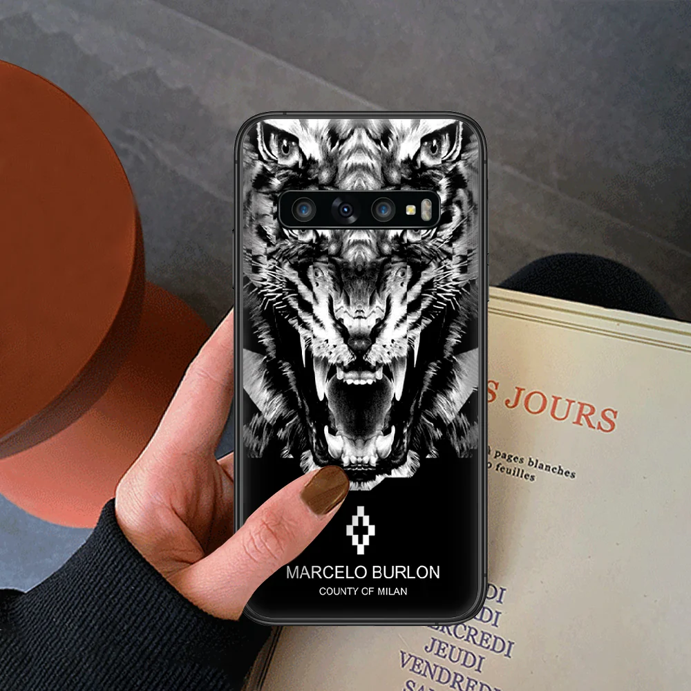 

Marcelo Burlone Luxury Brand Phone Case For Samsung Galaxy Note S 8 9 10 20 Plus E Lite Uitra black Cell Silicone Hoesjes Trend