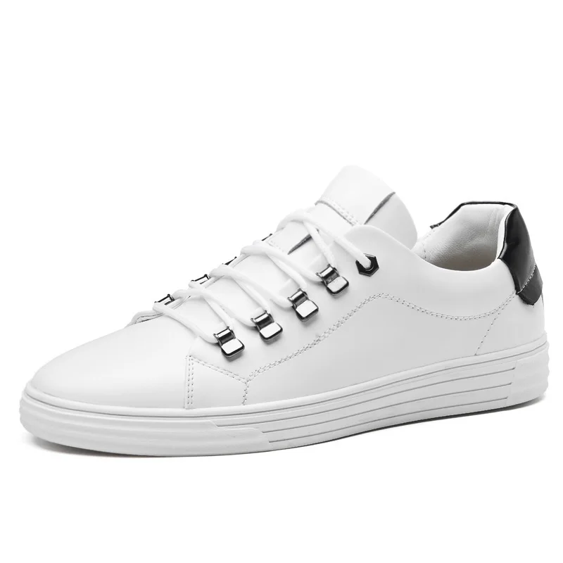 Black casual shoes Мужские кроссовки; сезон осень-зима; модная обувь; супер натуральная кожа; красовки; Цвет белый; брендовая повседневная обувь; обувь на плоской подошве со шнурками - Цвет: Black casual shoes