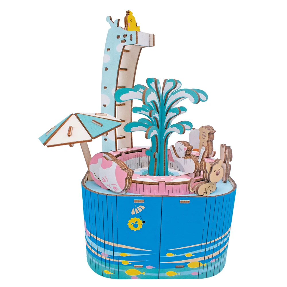 CUTEBEE Diy музыкальная шкатулка Кукольный дом Миниатюрный домик с деревянная мебель