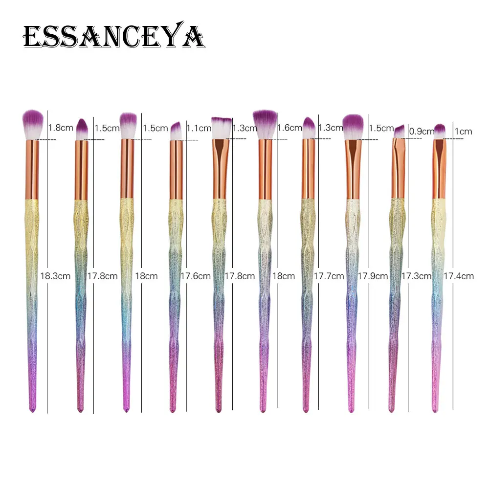 ESSANCEYA 4/10 шт алмазные кисти для макияжа Набор пудры основа тени для век Смешивание косметики красота макияж наборы щеток