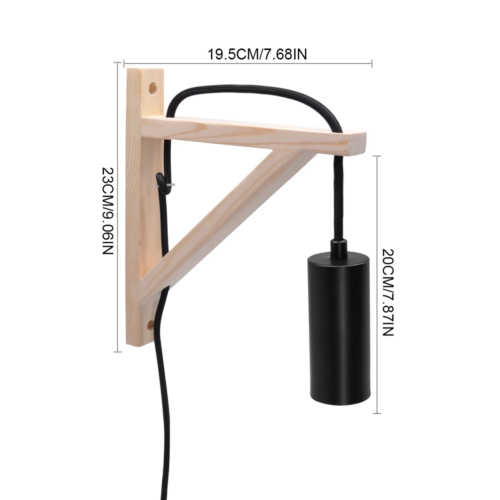 wall light fixture Artpad домашний настенный светильник японский стиль деревянный треугольный настенный светильник с вилкой и выключателем для кабинета прикроватная гостиная - Цвет абажура: wall light fixture