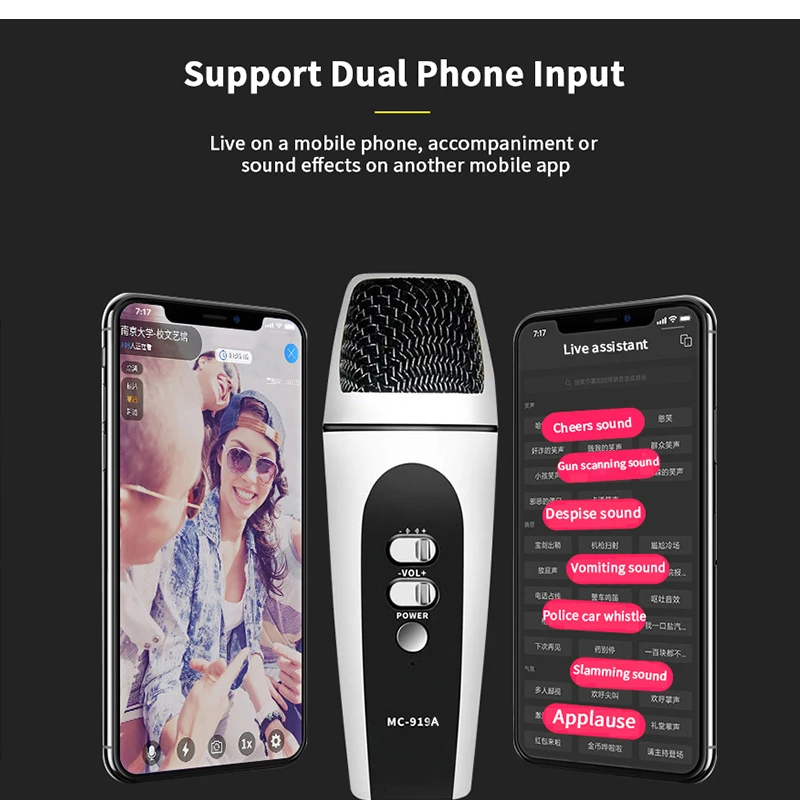 

Professional Usb Voice Changer Microphone Wired Vocal Karaoke Handheld Condenser Microphone For Video Recording Smart Phone Mic