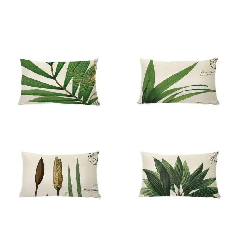 Фотофон с изображением листьев акварельных растений в скандинавском стиле | Дом