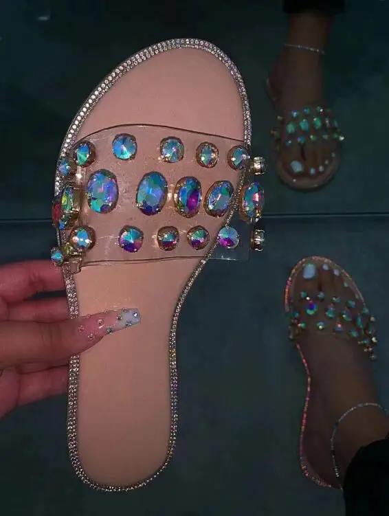 Красные/синие шлепанцы из ПВХ со змеиным узором женские пляжные сандалии ярких