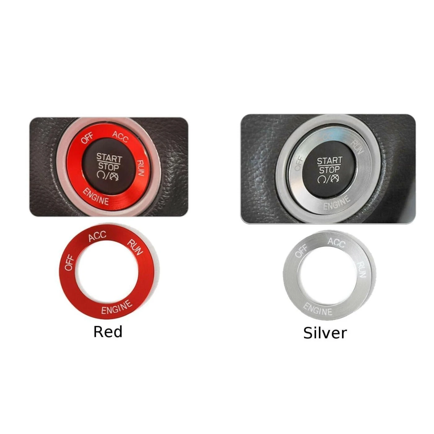 Red Button Switch Trim Replacement Silver Double-sided adhesive tape For Dodge Challenger 2015-2019 | Автомобили и мотоциклы