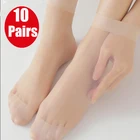 Летние шелковые прозрачные стеклянные носки 10 пар, женские крутые однотонные ультратонкие дышащие сексуальные кожаные носки, низкая цена, оптовая продажа