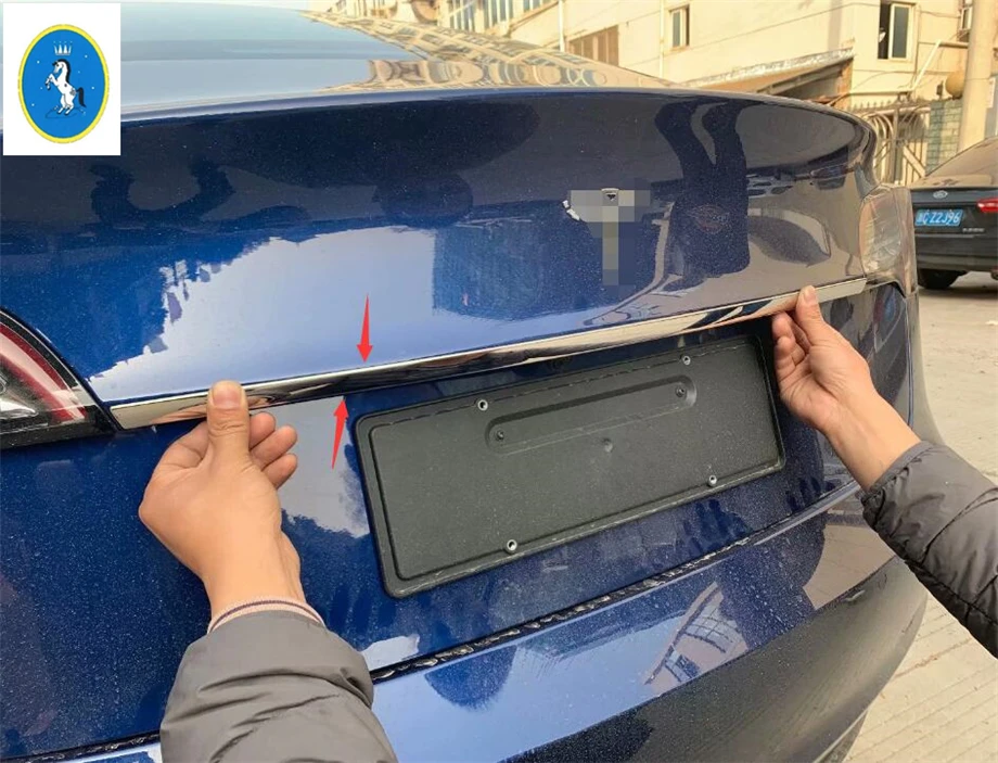 Yimaautotrims авто аксессуар задняя Задняя Крышка багажника и верхняя задняя дверь Накладка для Tesla модель 3