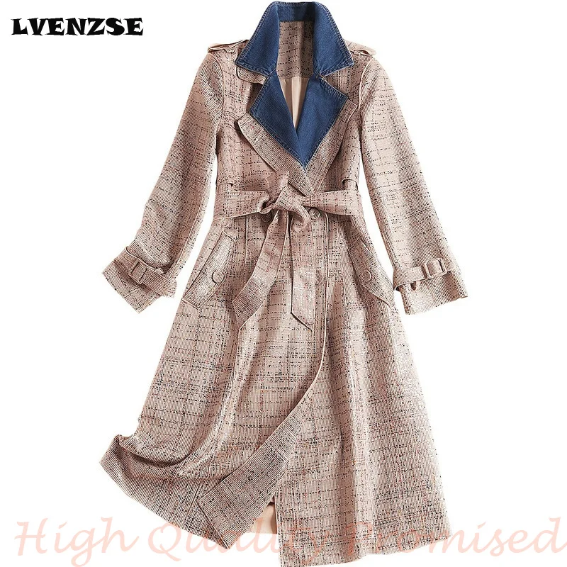 Пальто для женщин 2019 модный бренд Винтаж Свободный Длинный Тренч Женский