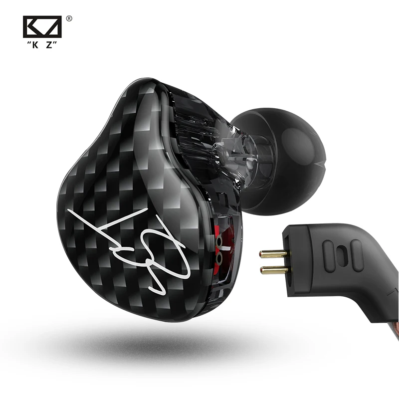 

KZ ZST Black Armature Dual Driver Earphone Detachable Cable In Ear Audio Monitors Noise Isolating HiFi Music Sports Earbuds