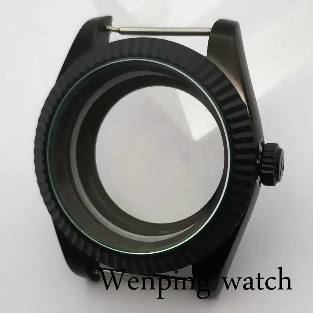 

New 40mm Sapphire Glass Sterile Black PVD Case Fit NH35A NH36A ETA 2836 MIYOTA 8215 MINGZHU DG2813 3804 PT5000 Movement Watch