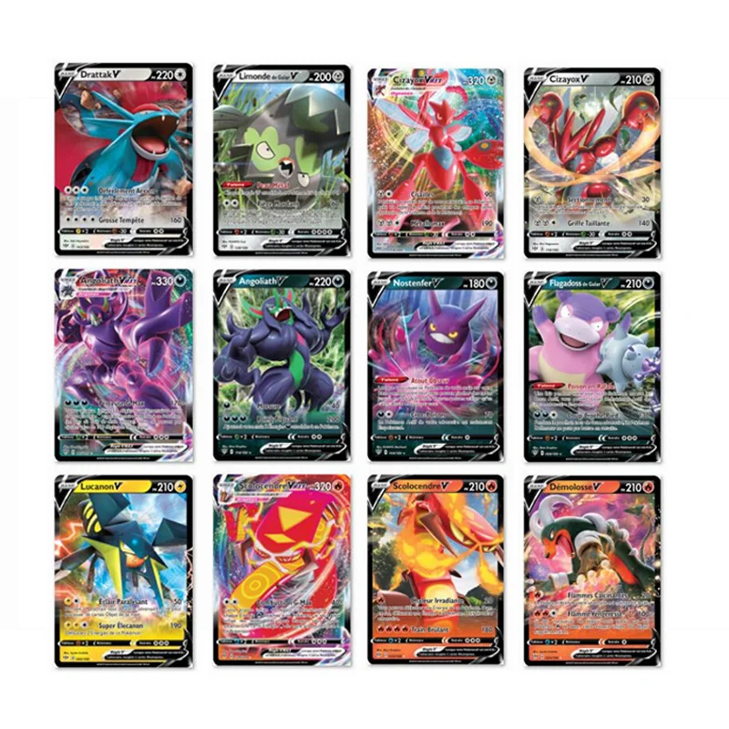 50 300 шт французская версия Pokemon Card с 100 тегов команда 200 G x 150 V Max VMAX|Коллекционные