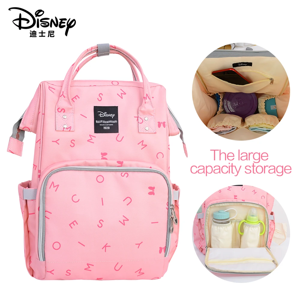 Disney Мумия подгузник для беременных сумки рюкзак большой емкости USB термобутылка для кормления подгузник Детская сумка для путешествий для ухода за ребенком