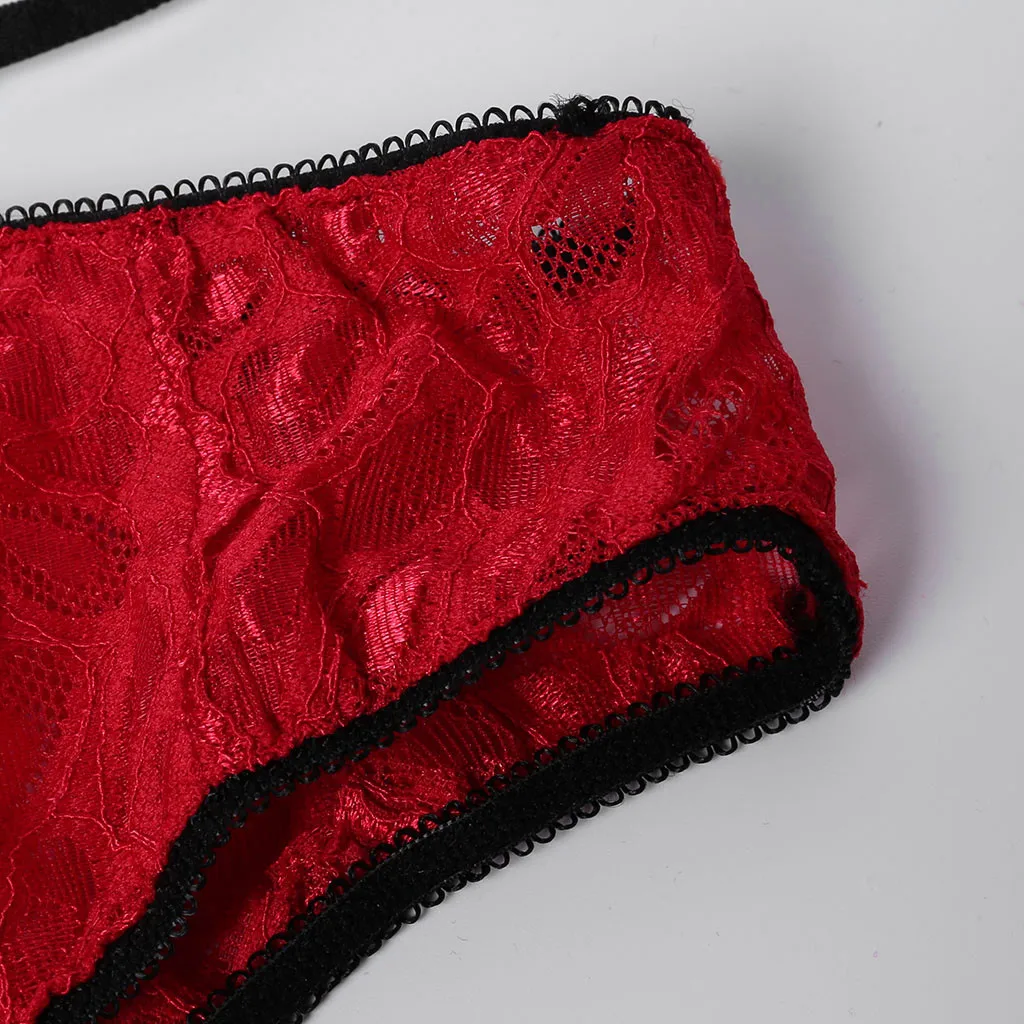 

Womens Sexy Lingerie Set Hot Erotic Sexy Underwear Women Plus Size Sleepwear Bandage Lace Bra Panties Garter Lingerie Set 3XL