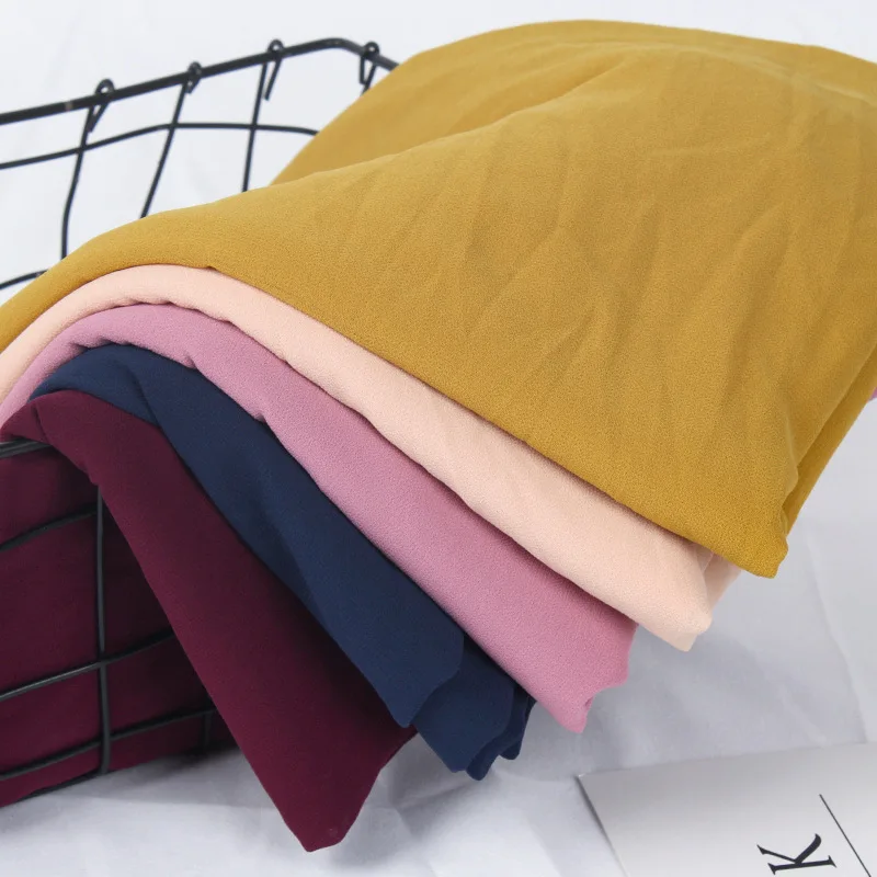 

2020 Muslim Double Loop chiffon hijab scarf femme musulman wrap head scarves islamic headscarf malaysia hijab female foulard