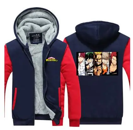 

High-Q Unisex Anime Cosplay My Hero Academia bakugo katsuki Thick Fleece Hooded Hoodie Sweatshirts Jacket Coat Cardigan