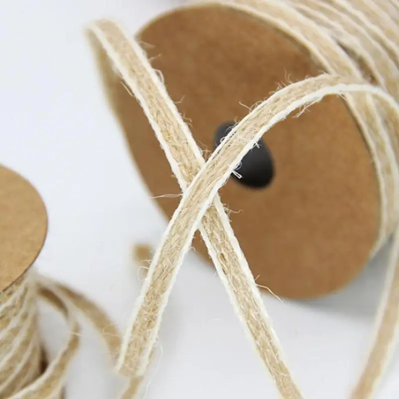 Натуральная деревенская Свадебная лента 10 м * 0 5 см свадебная винтажная рулонная