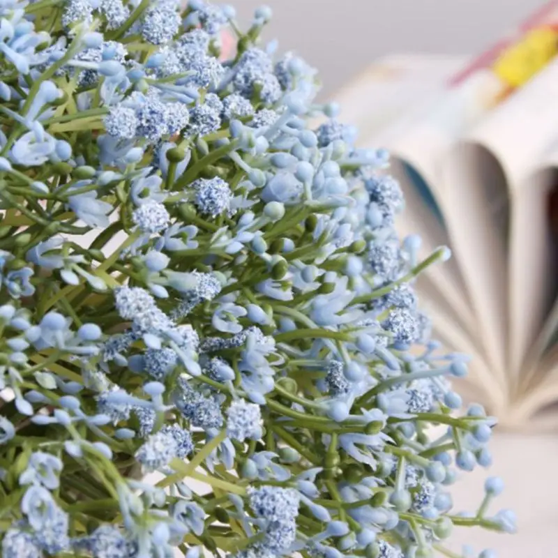 Искусственное детское дыхание Gypsophila свадебное для невесты Подружки невесты букет с атласной лентой для украшения дома Вечерние