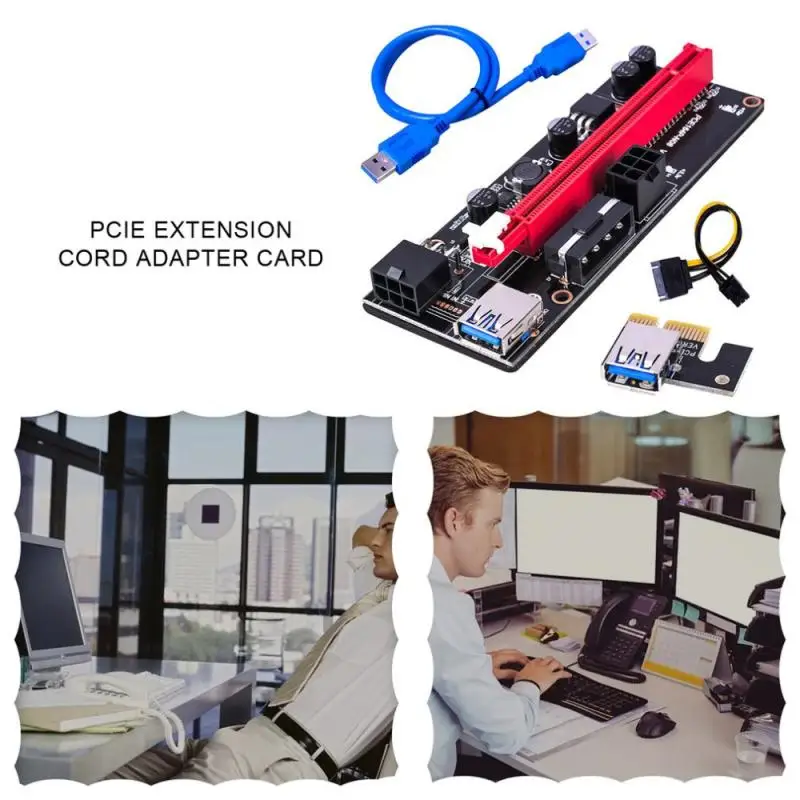 

Newest VER009S PCI-E Riser Card 30CM 60CM 100CM USB 3.0 Cable PCI Express 1X to 16X Extender PCIe Adapter for GPU Miner Mining