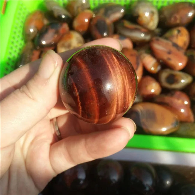 

100g Polished Natural Red Tiger Eye sphere quartz crystal ball