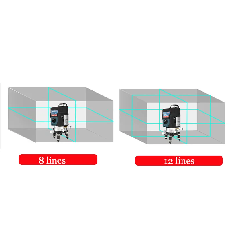 12-линейный 3D зеленый лазерный уровень профессиональный 360 градусов для