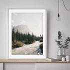 Пейзаж Монтана, фотография, постер, туманная Гора, залив, настенные художественные принты, вечнозеленая фотография, Декор для дома