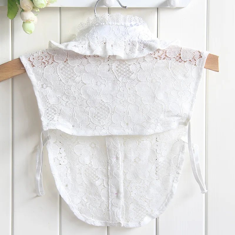 Linbaiway хлопковая кружевная имитация воротника Женская Однотонная рубашка с