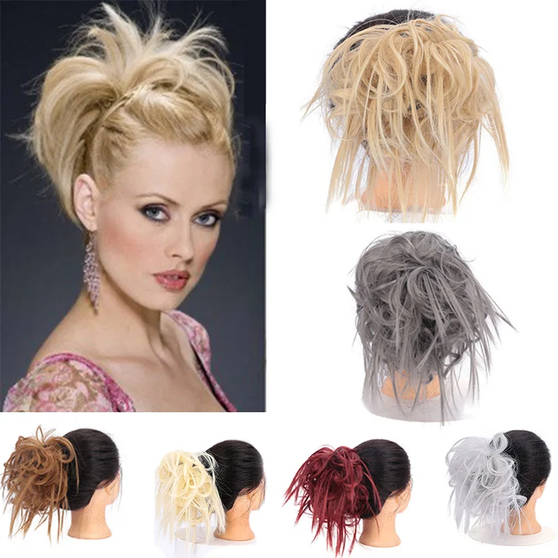 DIFEI синтетические накладные волосы грязные шиньоны шиньон обертывание конский