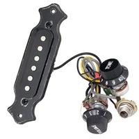 mi0301 prewired guitar sound hole pickup wiring harness for 4 6 string cigar box black
