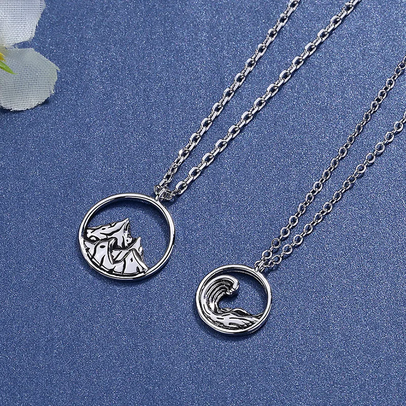 

Mountain Couple Necklaces Vintage Ocean Pendants Necklace Eachother Couple Jewelry for Men Women Choker dz859