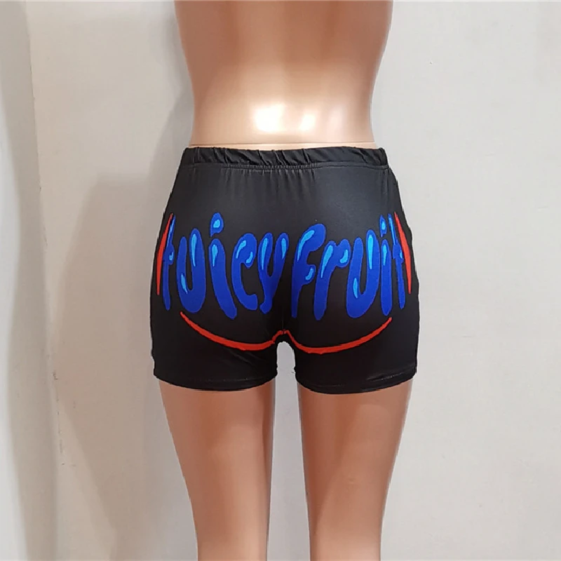 

ANJAMANOR Juicy Fruit Snack Sweat Booty Shorts Women Plus Size Sexy Womens Clothing Workout Short Pants Dropshipping D90-AG15