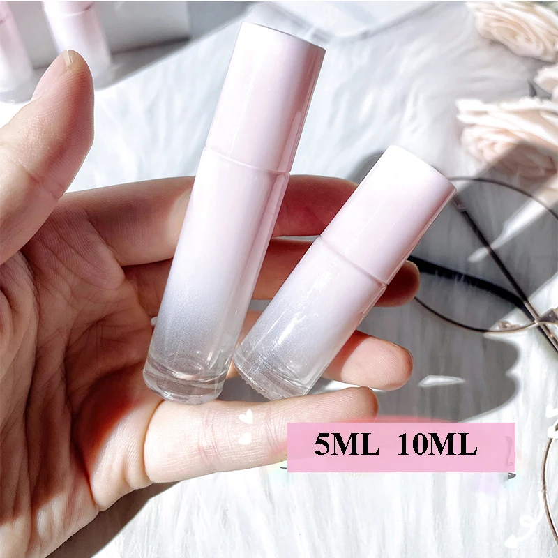 10Pcs 5ML 10ML Empty Glass Roller Bottles For Essential Oil Pink Perfume Refillable Cosmetic Containers | Красота и здоровье