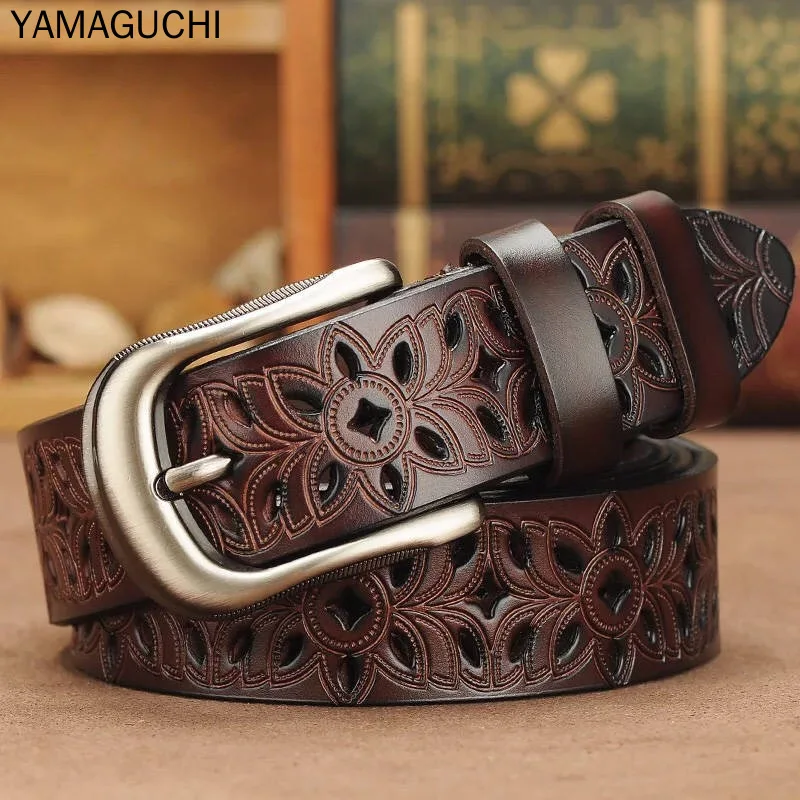 

2021 Genuine Leather Belts for Women Second Layer Cowskin Woman Belt Vintage Pin Buckle Strap Jeans Designer Belt Luxury