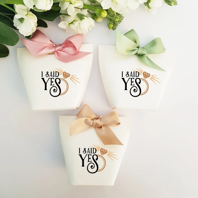 100pcs I said yes candy gift boxes Garden Forest rustic Wedding engagement bridal shower bride to be bachelorette party favor