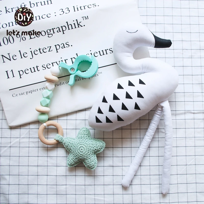 Детские погремушки Let's Make Baby toy 0-12 месяцев мягкие для детей цепочка на колесиках