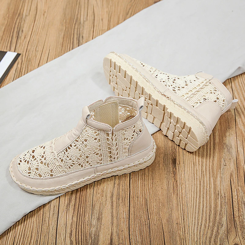 

2021 Summer New Forest Art Casual White Shoes Lace Embroidery Lace Flat Female Shoes Tide White Flats For Women Ladies Shoes