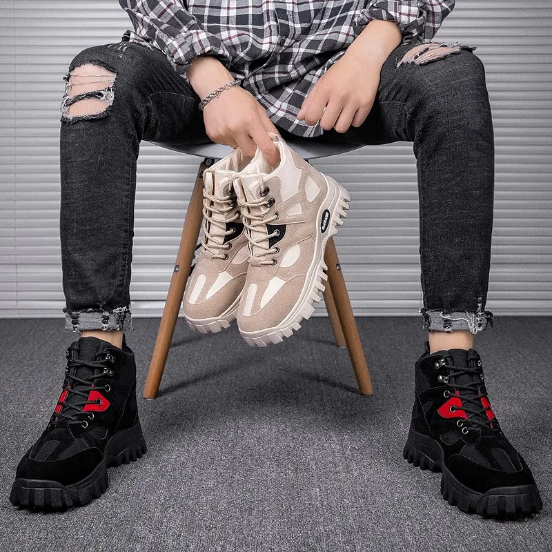 Спортивные ботинки Повседневная распродажа Модная обувь para botas hombre sapato Черные