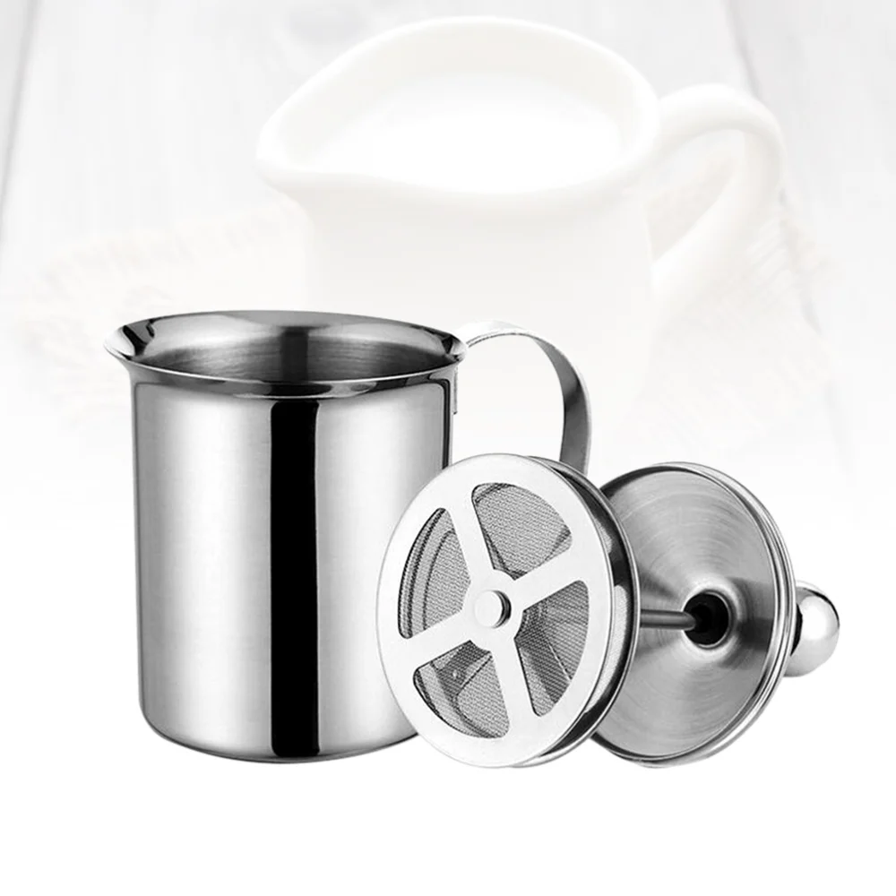 

Stainless Steel Frother Double Mesh Creamer Maker (400CC)